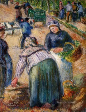 ジャガイモ市場 boulevard des fosses pontoise 1882年 カミーユ・ピサロ Oil Paintings